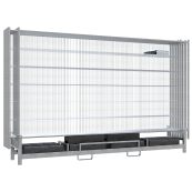 SET | with 10 construction fences and base plates | on twin pallet | Mobile fence ,,Profi Pwith hooks and eyes